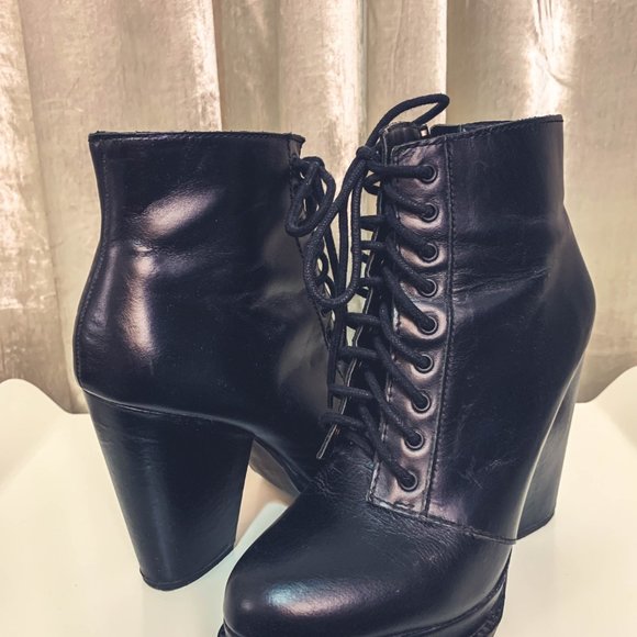 Black Platform Booties - Picture 2 of 5